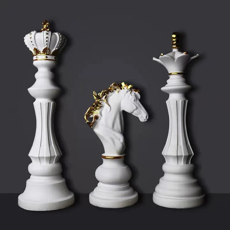 Afralia™ Chess Pieces Figurines: The Queen's Gambit Decor for Home & Office