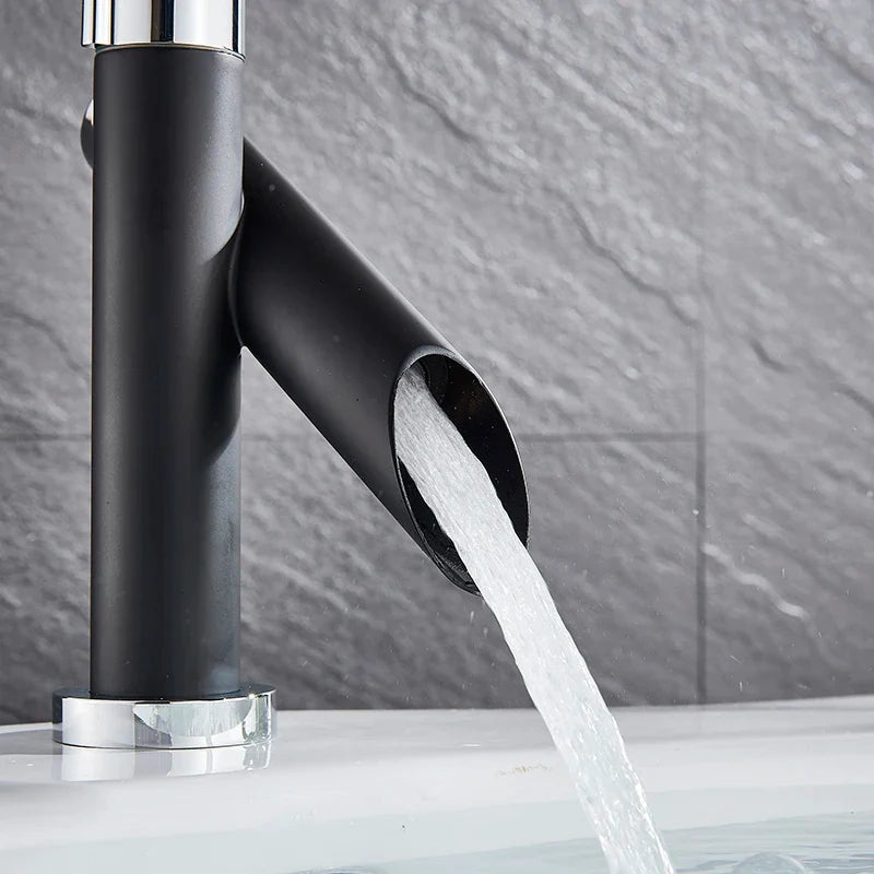 Afralia™ Square Handle Basin Mixer Tap for Bathroom Sink Hot Cold Water Faucet