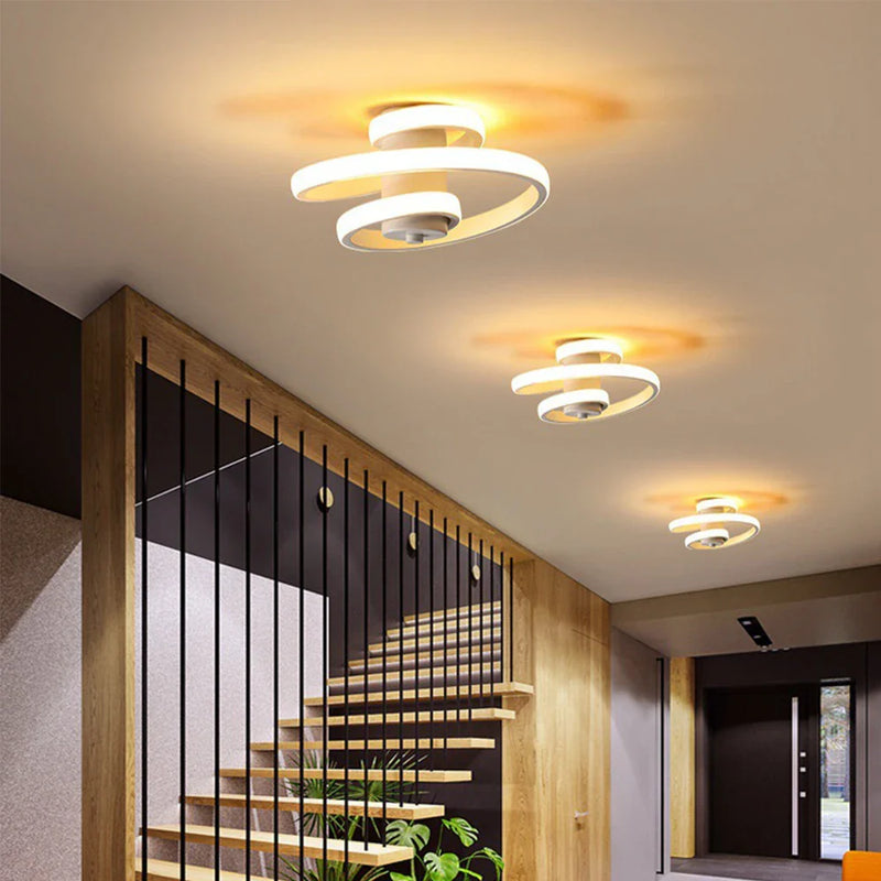 Afralia™ Spiral LED Ceiling Light: Modern Minimalist Indoor Lighting Fixture for Living Room