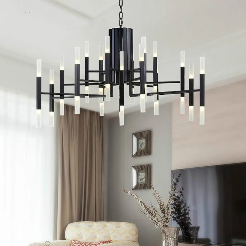 Afralia™ Modern Tube G4 Chandelier Pendant Light Fixture for Artistic Room Decor