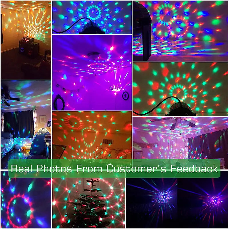 Afralia™ Rotating RGB LED Disco Ball Party Lights for Wedding, Birthday, Christmas