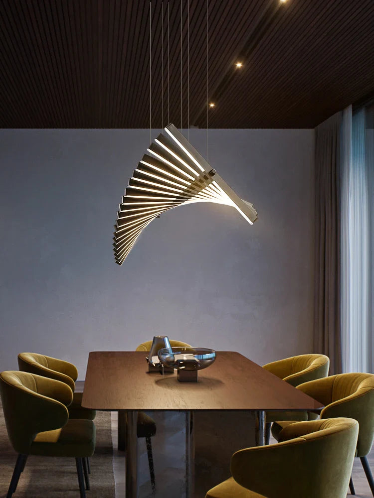 Afralia™ Linear Fishbone Chandelier: Nordic Minimalist Dining Room Office Living Room Lighting