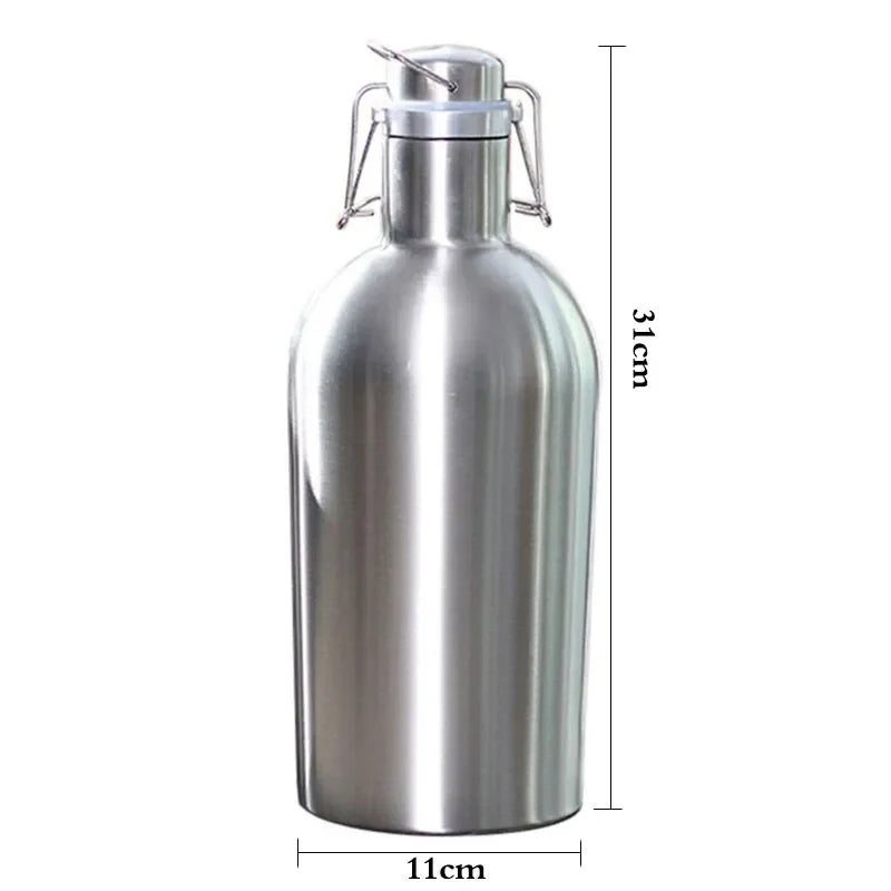 Afralia™ Stainless Steel Beer Growler Swing Top Outdoor Homebrew Cerveja