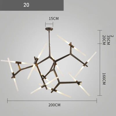 Afralia™ Branch Suspension Pendant Light - Gold Black G9 LED Iron Glass Fixture