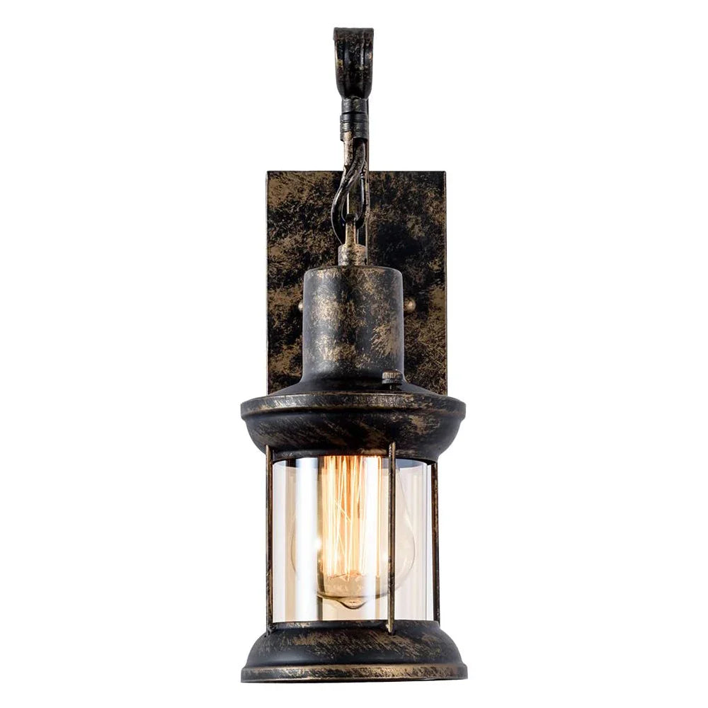 Afralia™ Industrial Vintage Wall Light: Retro Metal Indoor Fixture with Glass Shade Cover