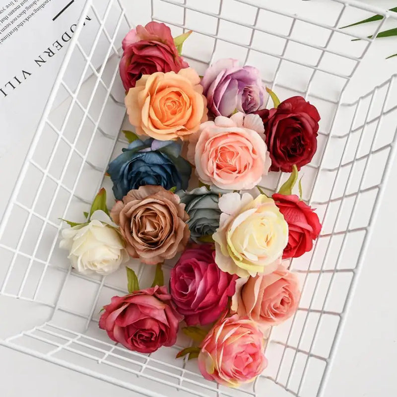 Afralia™ Silk Roses Home Wedding Christmas Garland Flower Wall Decoration Craft Supply