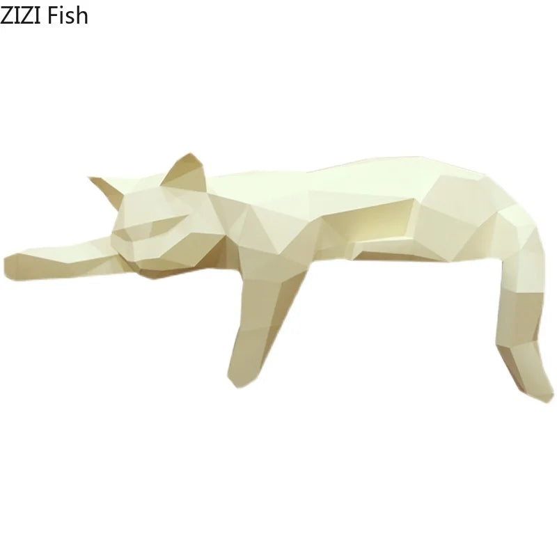 Origami Cat Decoration by Afralia™: Geometric Desktop Crafts for Modern Home Decor.