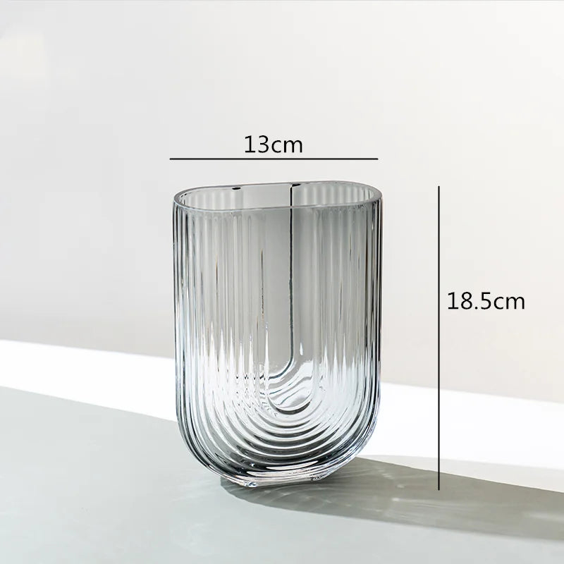 Afralia™ Glass Vase U Type Flower Arrangement Hydroponic Modern Home Wedding Decoration