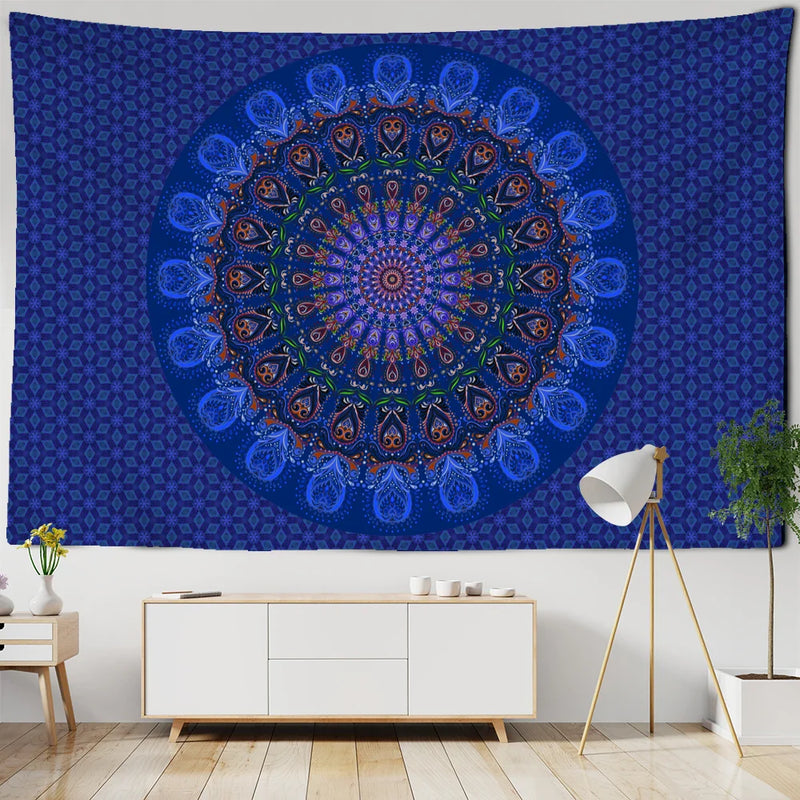 Afralia™ Psychedelic Mandala Tapestry Wall Hanging for Boho Home Decor