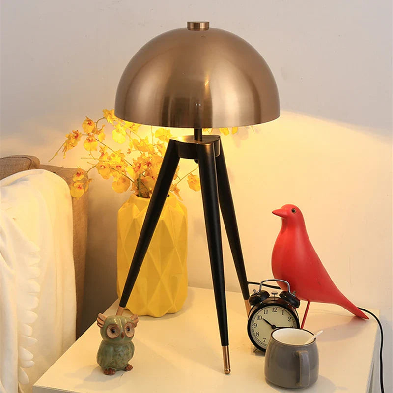 Afralia™ Coyote Gold Tripod Floor Lamp for Home Decor in Living Room or Bedroom