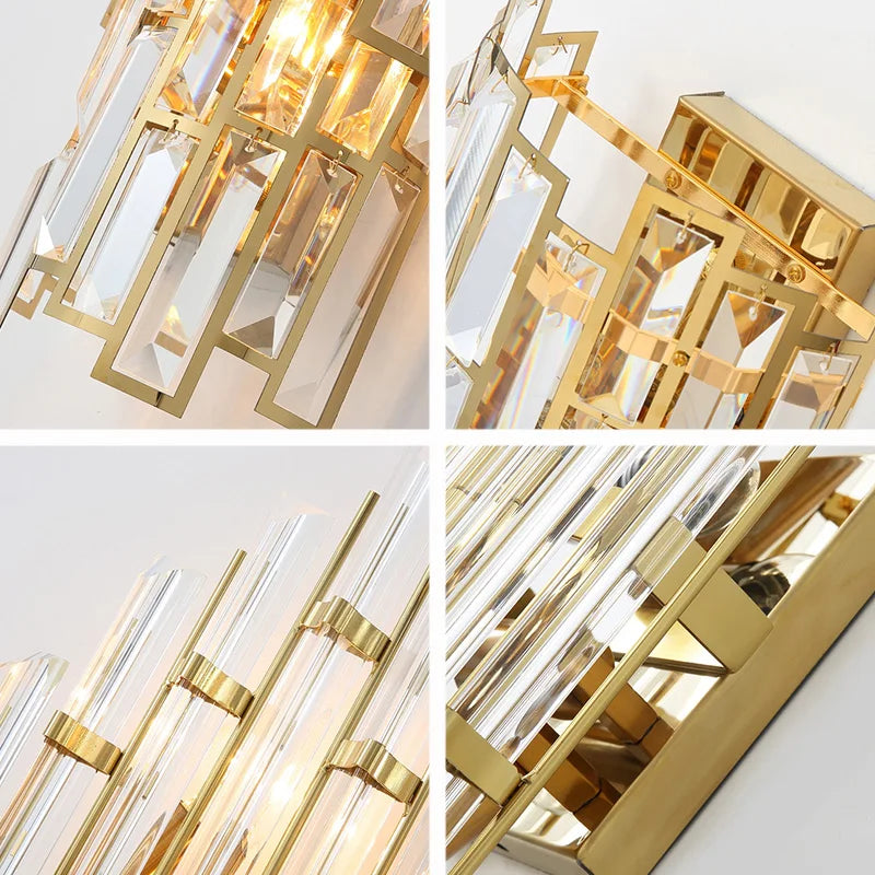 Afralia™ Elegant Crystal Wall Lamp for Living Room, Bedroom, and Aisle Lighting
