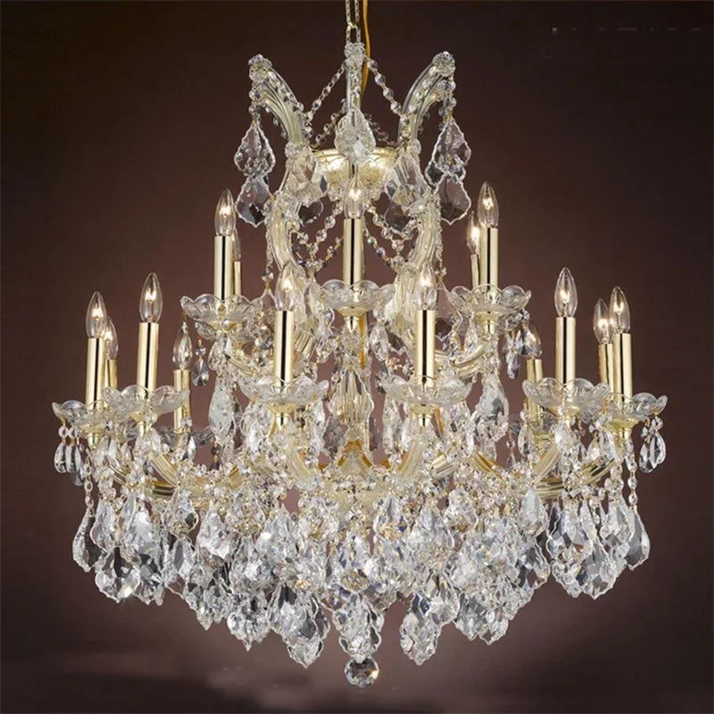 Afralia™ Crystal Candle Chandelier: Elegant LED Pendant Lamps for Home, Hotel, Villa Hall