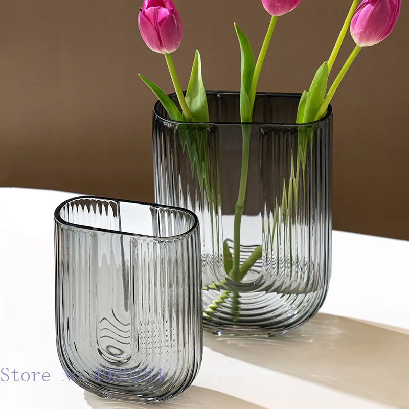 Afralia™ Glass Vase U Type Flower Arrangement Hydroponic Modern Home Wedding Decoration