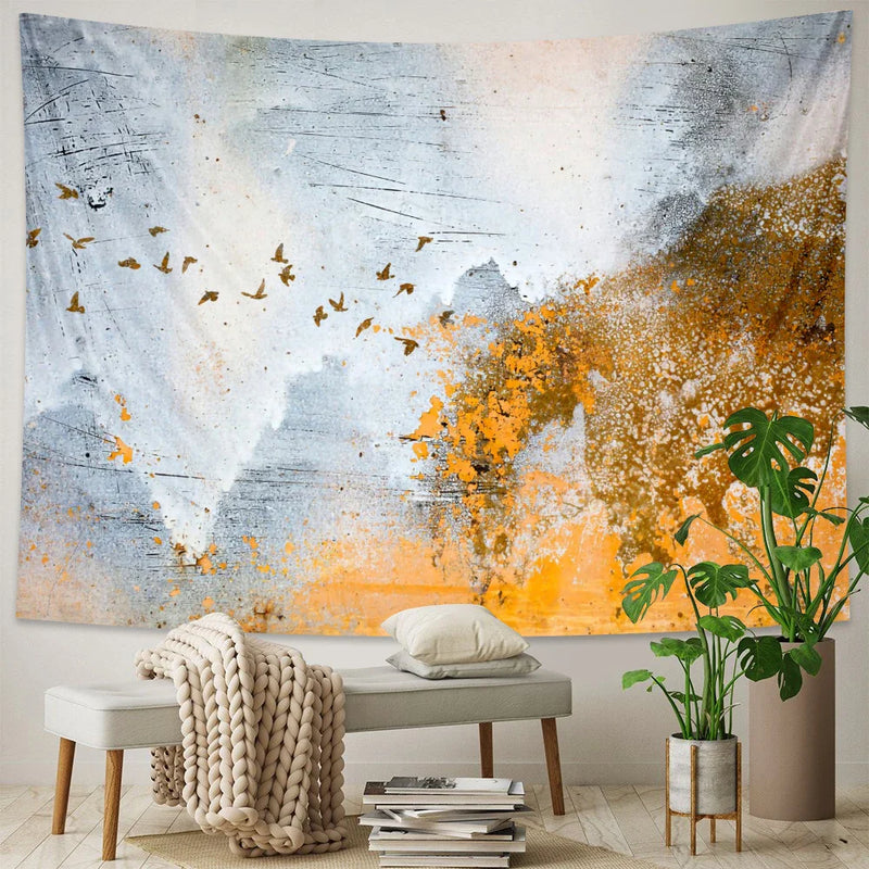 Afralia™ Oil Painting Wall Tapestry: Modern Bohemian Home Decor & Yoga Sheet