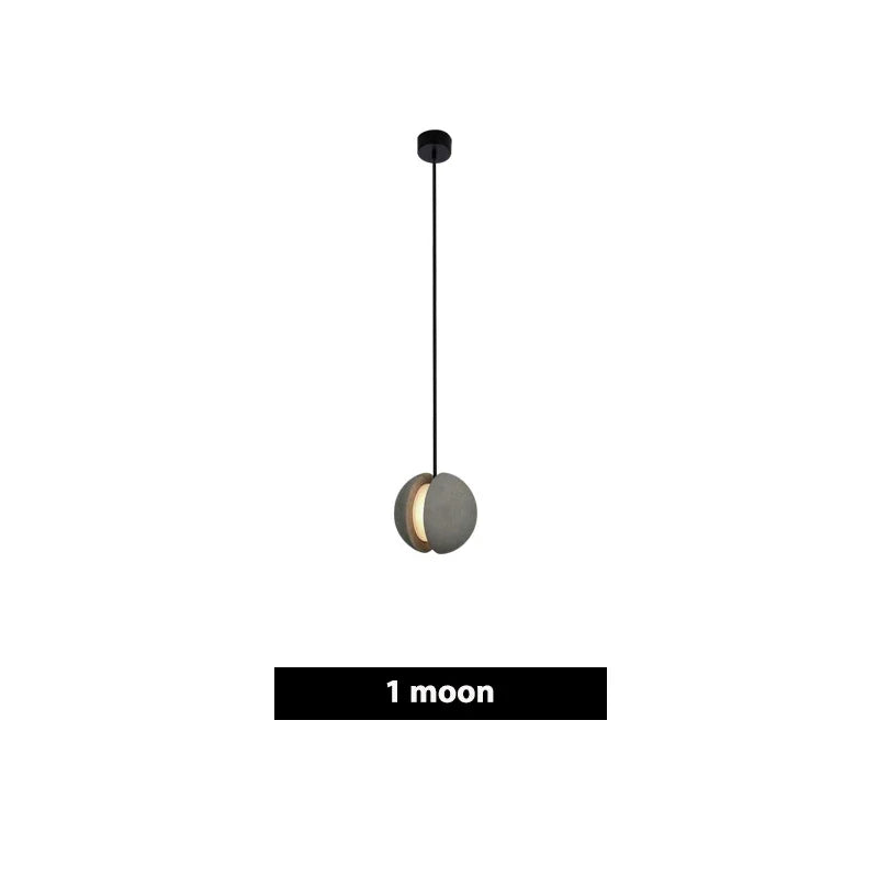 Afralia™ Cement Pendant Light | Nordic Design Moon Planet Hanging Lamp for Dining Room