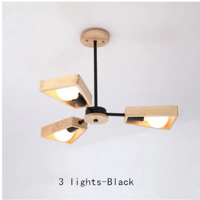 Afralia™ Wooden Windmill Chandelier Lighting, LED Industrial Art for Home Decor