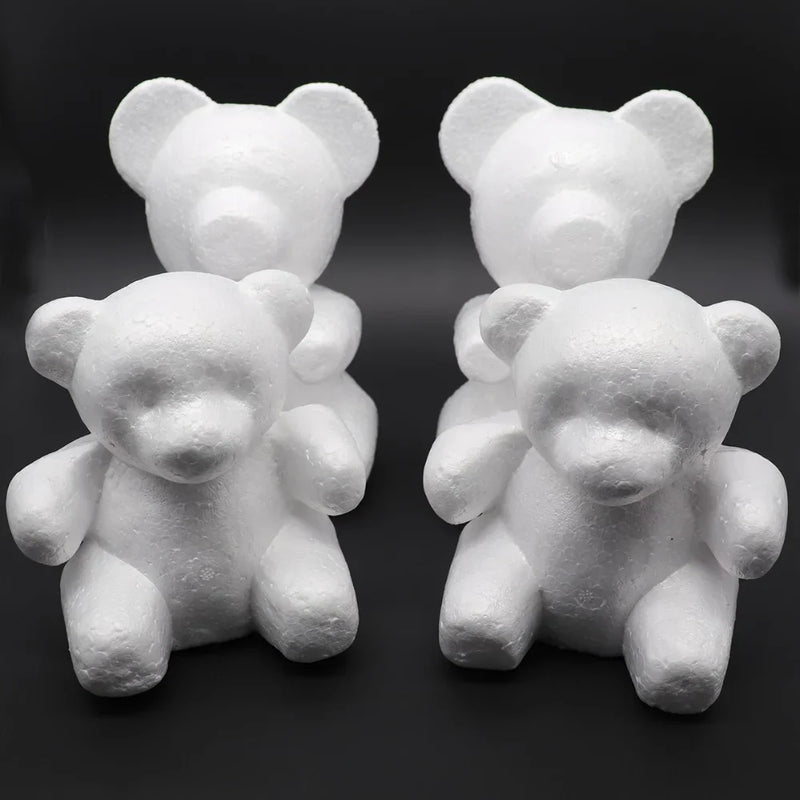 Afralia™ Polystyrene Styrofoam Foam Bear White Craft Balls - DIY Christmas Party Decor & Gifts