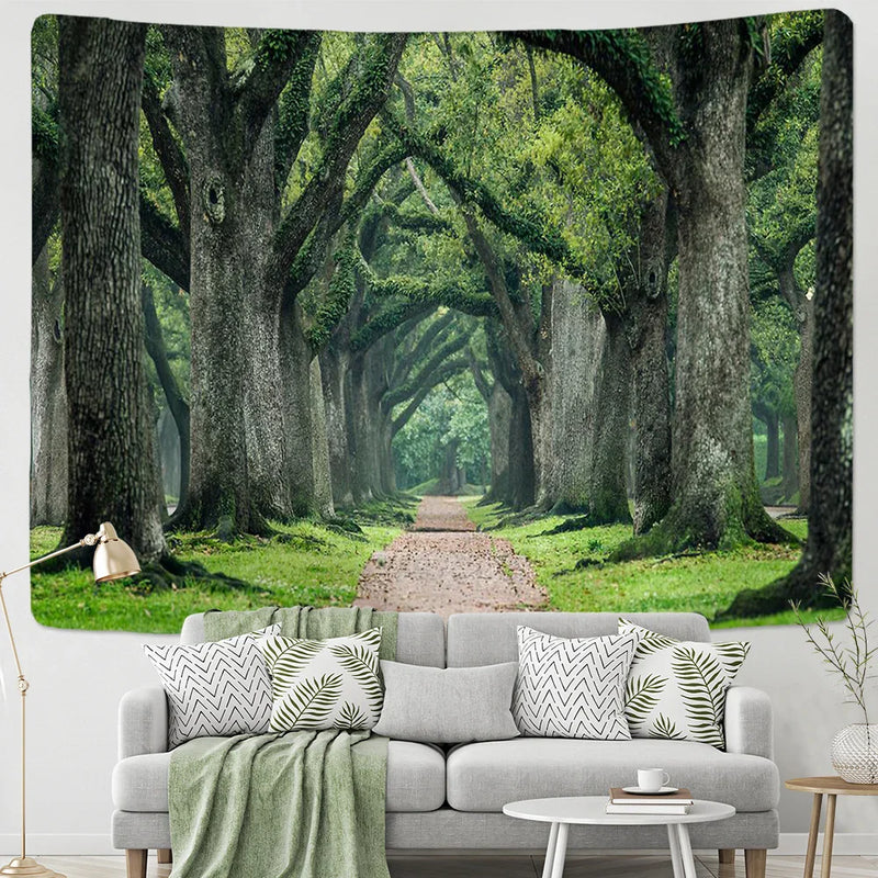 Afralia™ Mystical Forest Starry Sky Tapestry