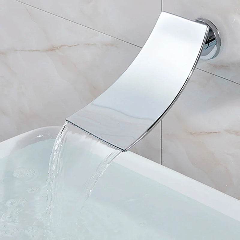 Afralia Chrome Bathtub Faucet Mixer with Hand Shower Waterfall Spout