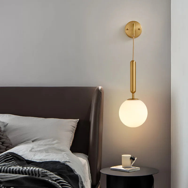 Afralia™ Glass Ball LED Wall Sconce: Modern Nordic Minimalist Lighting for Living Bedroom Décor