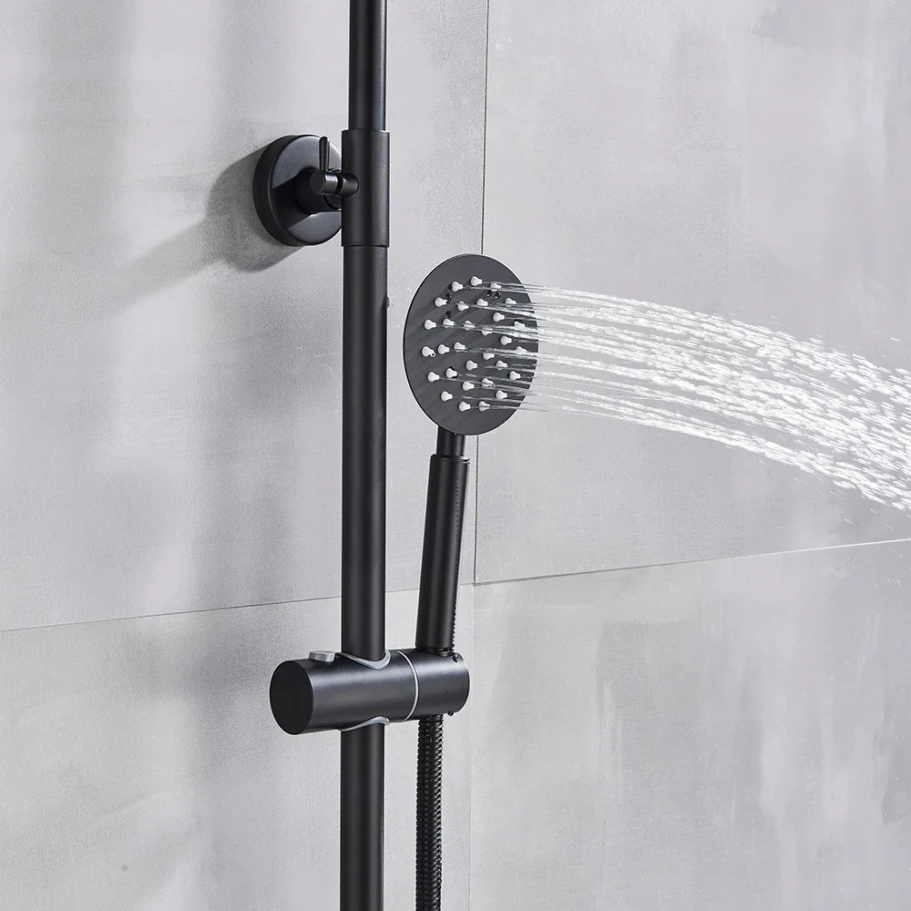 Afralia™ Chrome Thermostatic Shower Set with Rain Shower Head