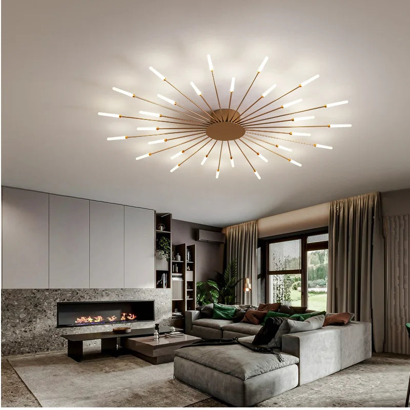 Afralia™ Modern LED Fireworks Chandelier Ceiling Lamp for Living Room Bedroom