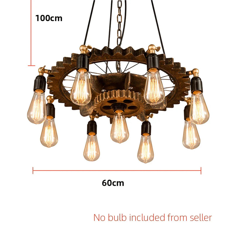 Afralia™ Vintage Loft Gear Pendant Lamp for Bar Study Dining Living Restaurant