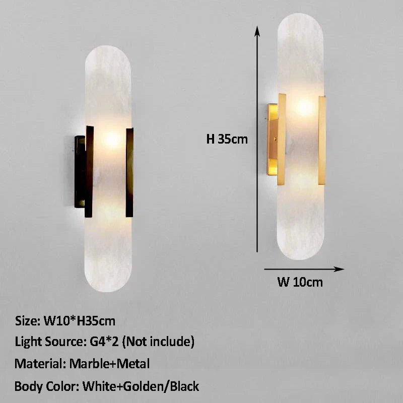 Afralia™ Marble Wall Lamp: Nordic Sconce Light for Living Room, Bedroom, Hotel, Staircase