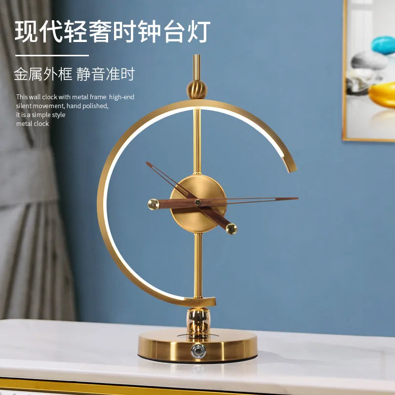Afralia™ Nordic Luxury Solid Wood Table Clocks - Minimalist Gold Desk Decor