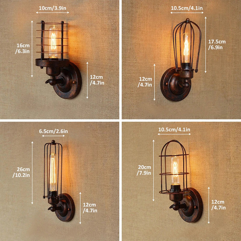 Afralia™ Rustic Adjustable Industrial Wall Sconce Light Fixture