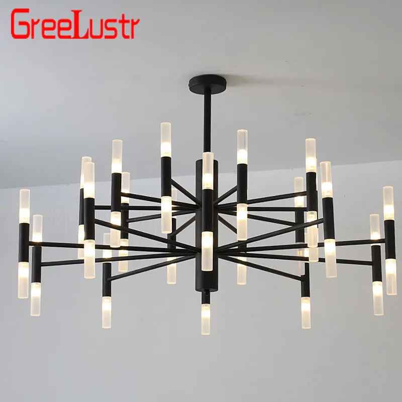 Afralia™ Modern Tube G4 LED Chandelier for Living Room Art Suspended Lamp