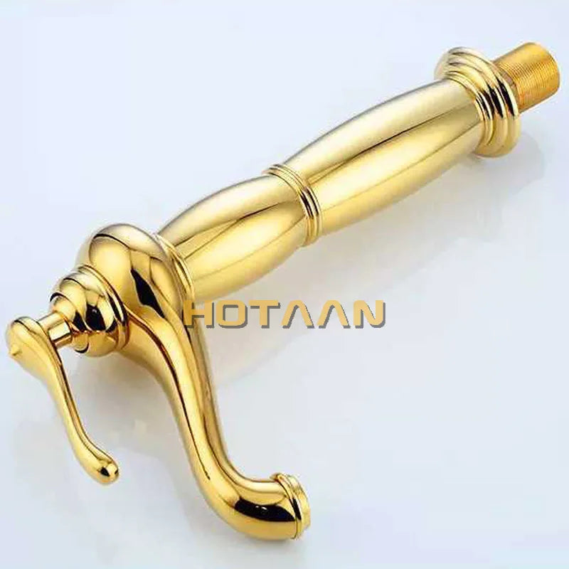Afralia™ Gold Brass Tall Basin Faucet: Luxurious European Style Mixer Tap Y-5062
