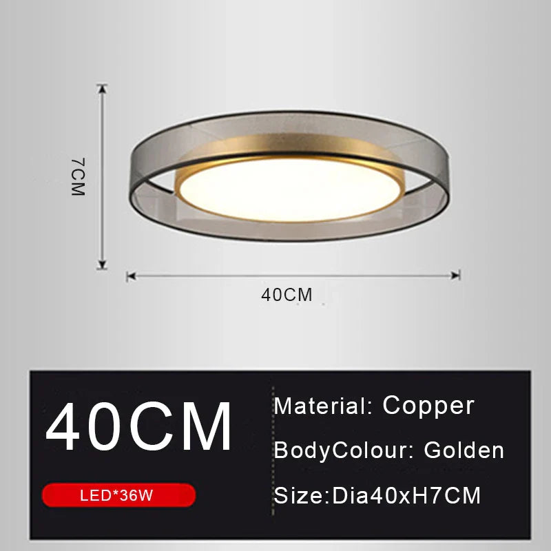 Afralia™ 16W Copper Ceiling Light: Modern Nordic Bronze Living Room Bedroom Lamp