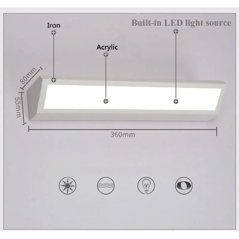 Afralia™ LED Rectangle Wall Light Bedside Lamp - Anti-Dazzle Design