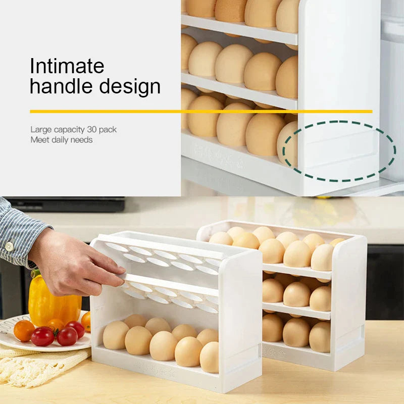 Afralia™ Egg Storage Rack - Practical Refrigerator Organizer Box for Kitchen