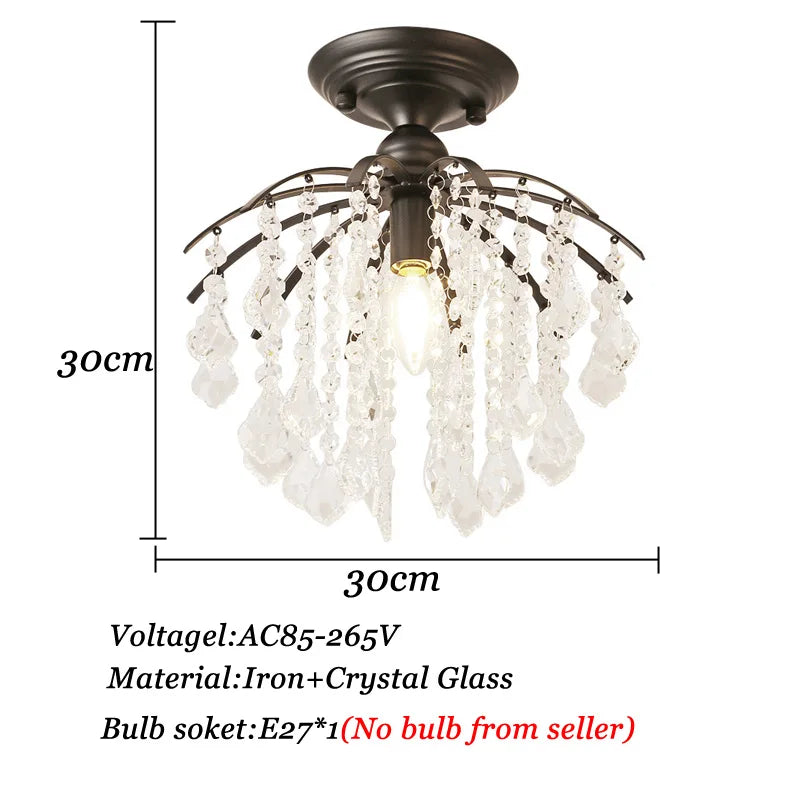 Afralia™ Crystal Ceiling Light: Modern Luxury Chandelier for Kitchen, Bedroom, Aisle - Minimalist Design