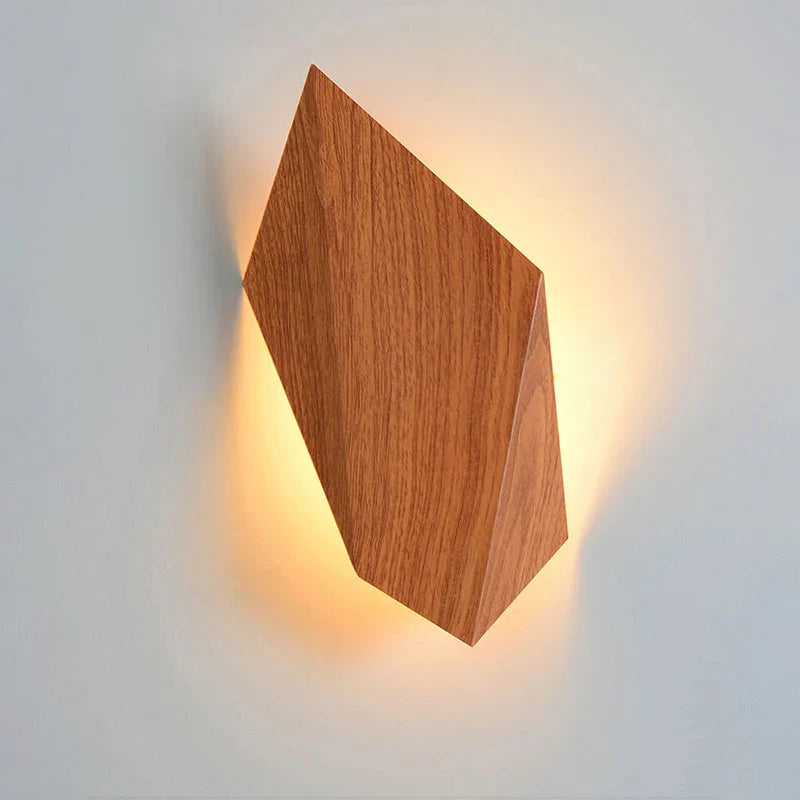 Afralia™ Nordic Wood Stone LED Wall Sconce for Hotel TV Background Decor