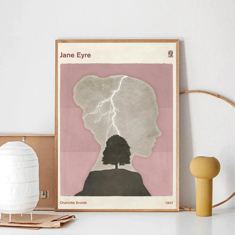 Jane Eyre Minimalist Canvas Print by Afralia™ for Literary Wall Decor