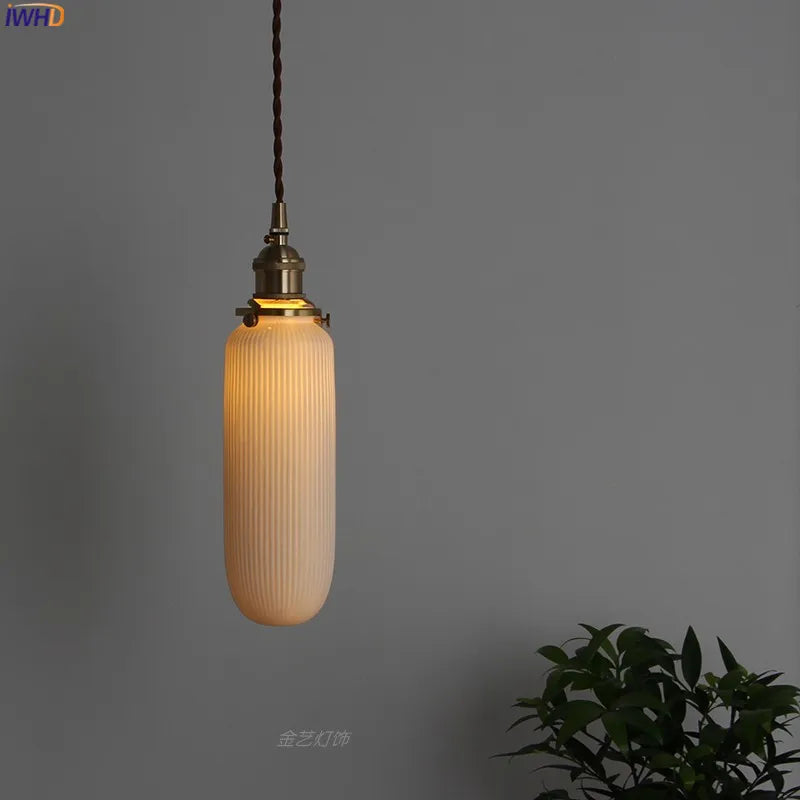 Afralia™ Nordic Style Ceramic LED Pendant Light for Modern Living Spaces