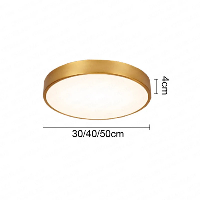 Afralia™ Copper Thin LED Round Ceiling Light for Bedroom, Living Room, and Dining Room