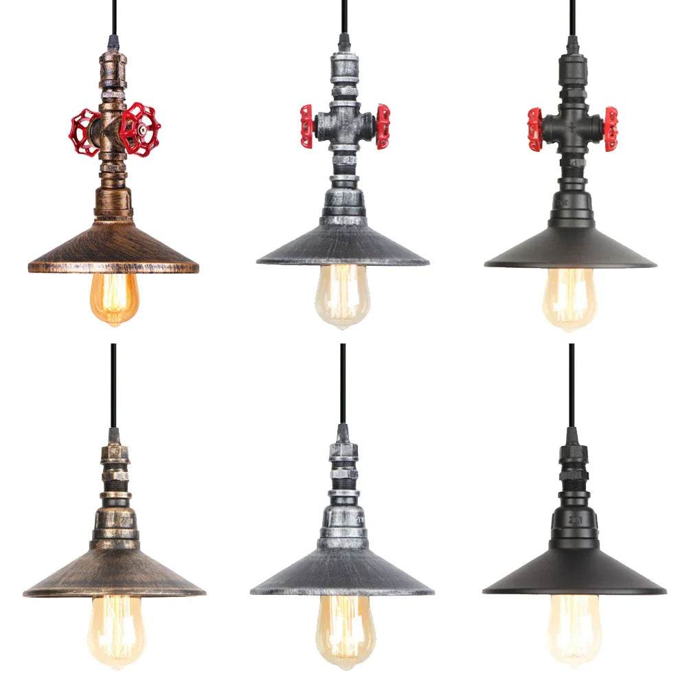 Afralia™ Industrial Retro Pendant Light Fixture Water Pipe Lamp for Kitchen and Home Decor