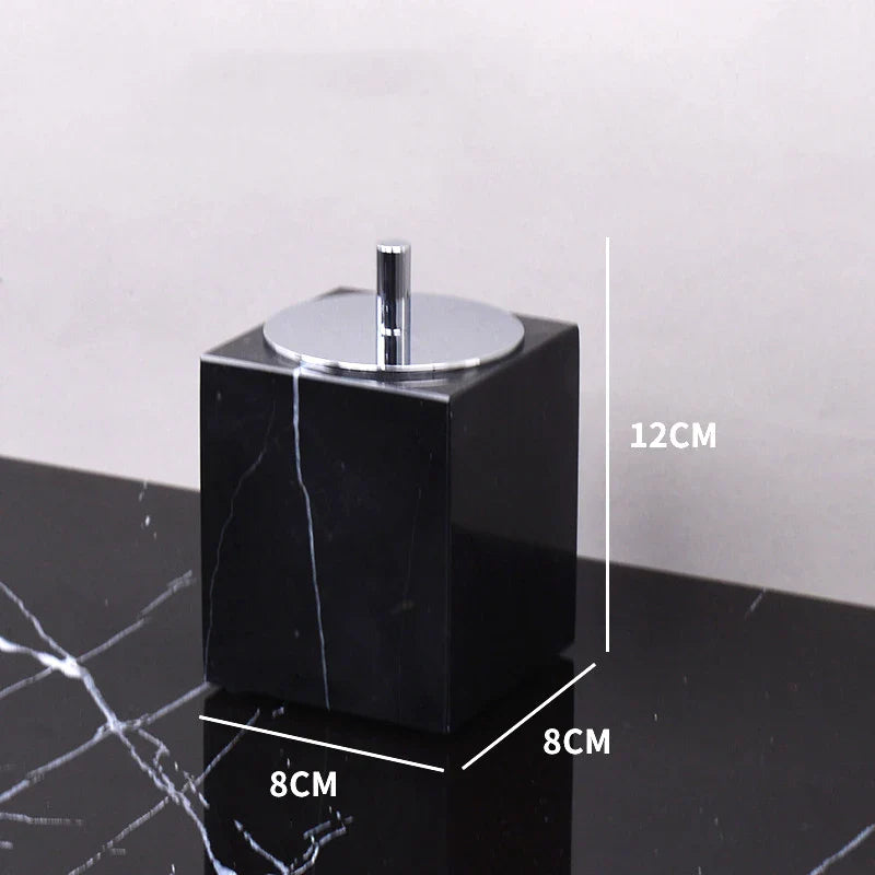 Afralia™ Black Marquina Marble Bathroom Set cue.opti