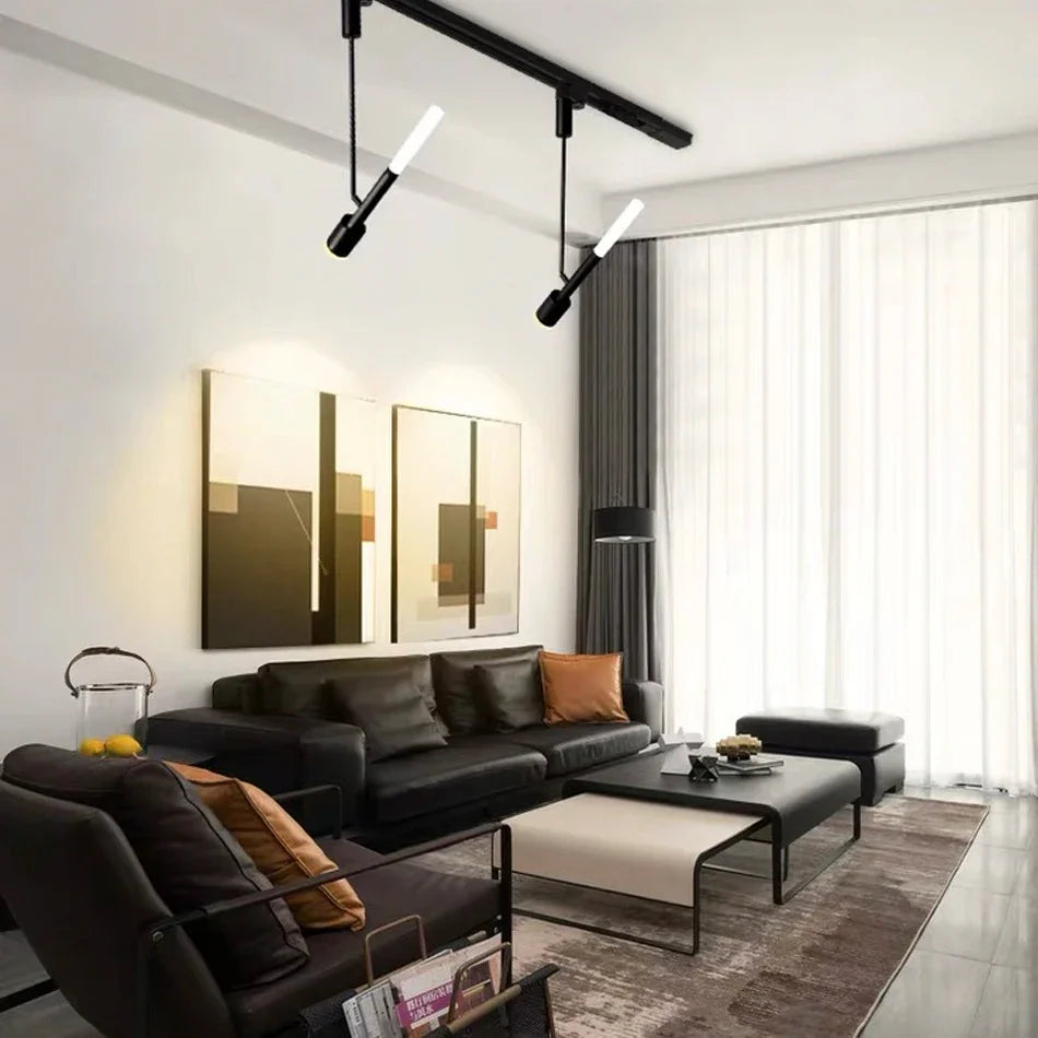 Afralia™ 8W COB Pendant Spotlight for Bedroom, Living Room, Restaurant - Black/White Aluminum