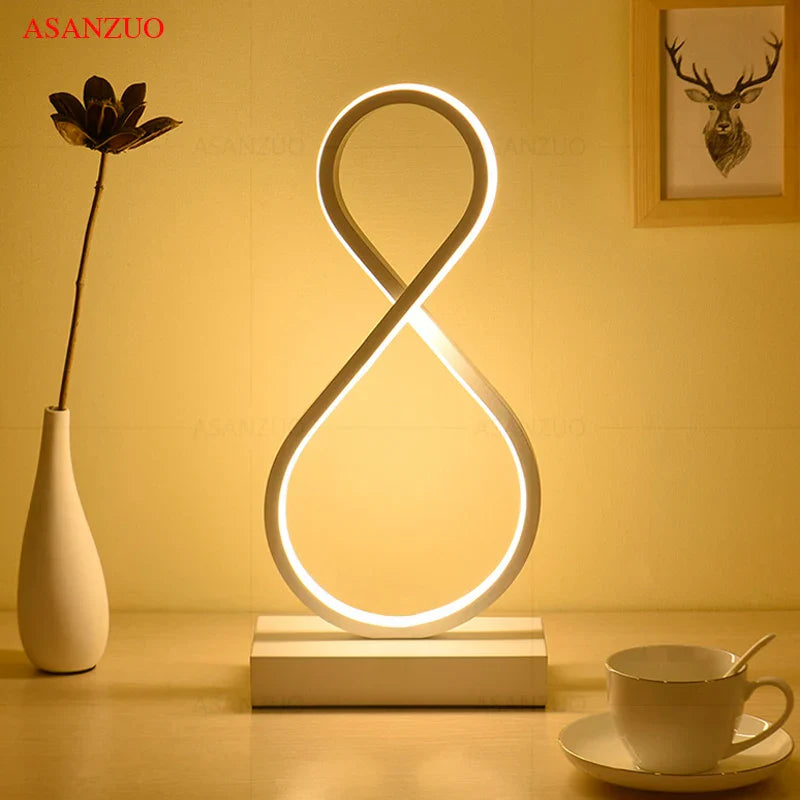 Afralia™ LED Ring Table Lamp: Modern Nordic Bedroom Lighting Fixture