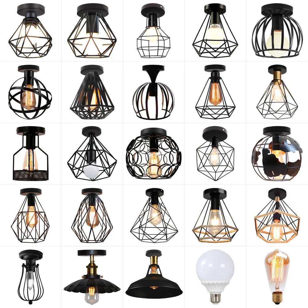 Afralia™ Iron Aisle Ceiling Lights: Industrial Nordic Vintage Kitchen Decor Ceiling Lamp