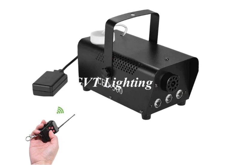 Afralia™ Mini 500W RGB Fog Machine with Remote Control for Parties, Weddings, and Events.