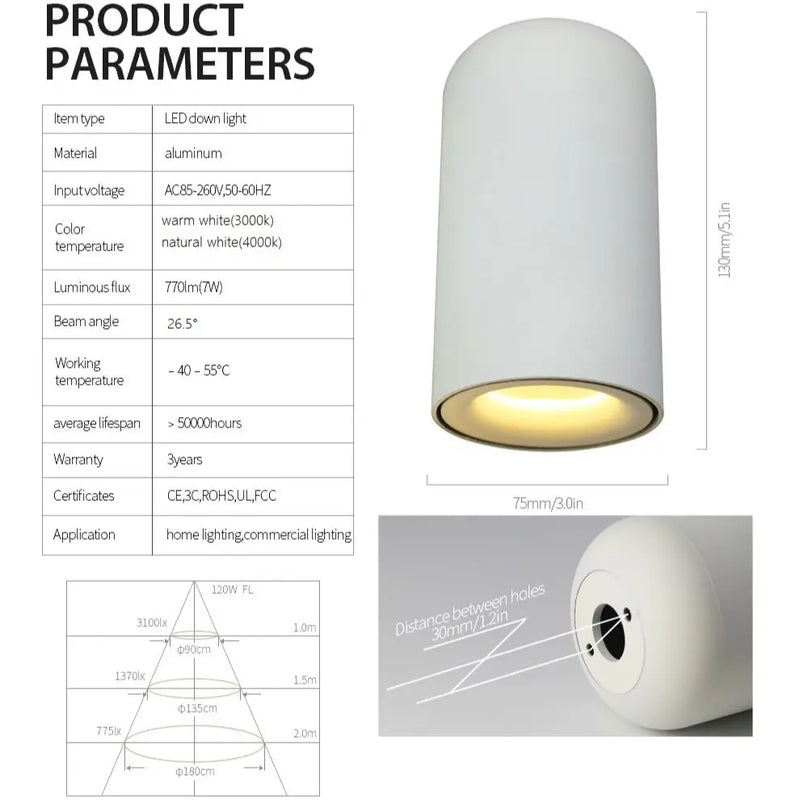 Afralia™ Nordic LED Downlight 7W CRI 97 Ceiling Spotlight for Home Lighting