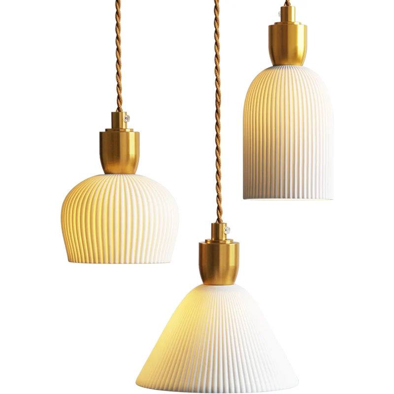 Afralia™ Ceramic Pendant Lights: Nodic Modern Hanging Lamp for Bedroom and Living Room