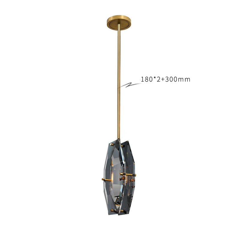 Afralia™ Crystal Glass Pendant Lamp Luxe Chandelier for Bedroom Restaurant Kitchen Home