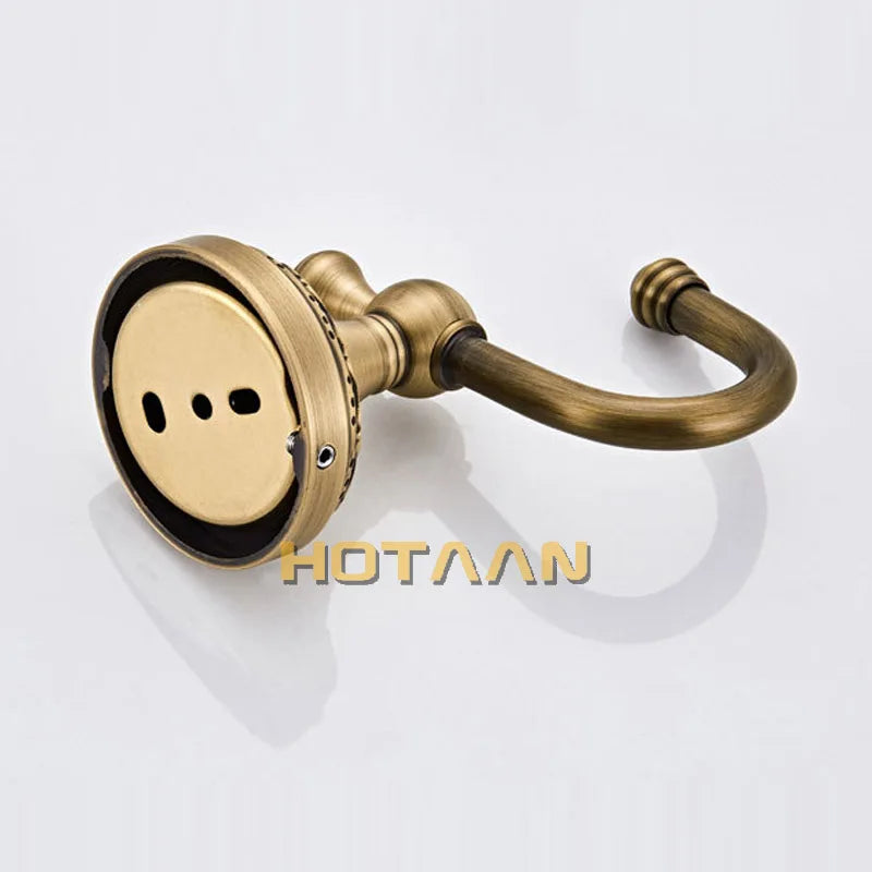 Afralia™ Solid Brass Robe Hook in Antique Brass Finish for Bathroom - YT-12602-J